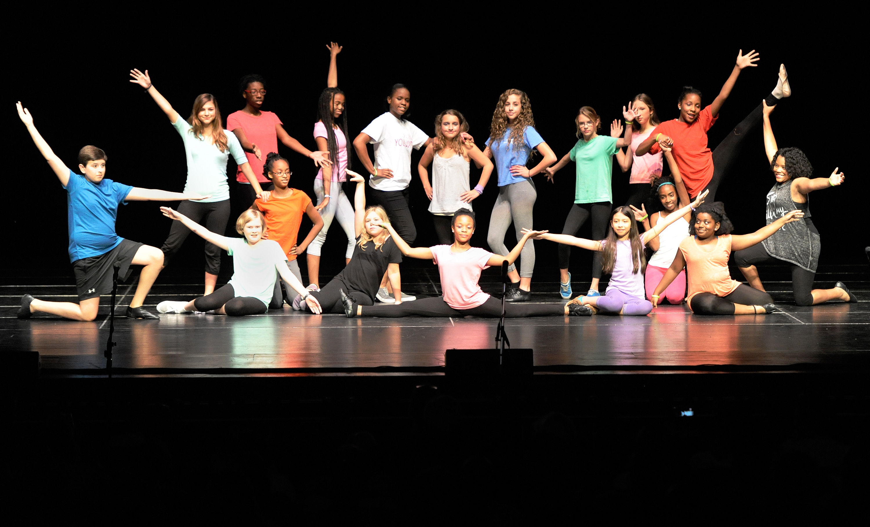 Camp Hippodrome participants pose on the iconic Hippodrome stage