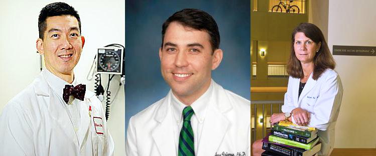 (From left) Wilbur Chen, MD; Matthew Frieman, PhD; and Kathleen Neuzil, MD, MPH 