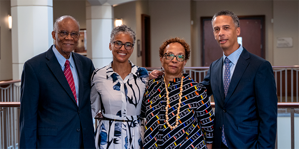 Professor Larry Gibson, Dean Renée McDonald Hutchins, Professor Taunya Lovell Banks, and Professor Michael Pinard