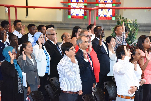 Participants in the naturalization ceremony