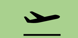 airplane icon with a green background