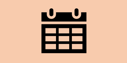 Icon of a calendar on an orange background