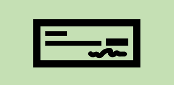 Icon of a check on a green background