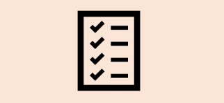 checklist icon with an orange background