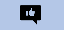 Thumbs up icon with a blue background