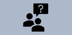 icon people asking questions with a grey background.