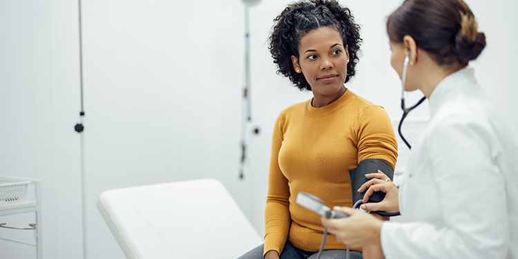 A woman consults her doctor