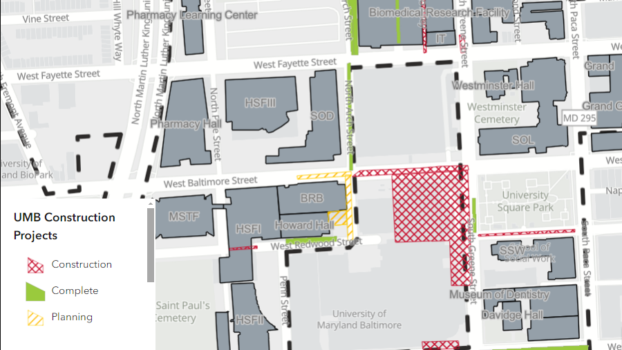 GIS map of current construction projects