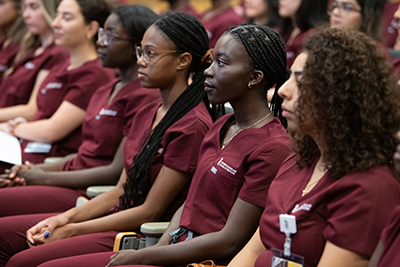 Students sitting at orientation