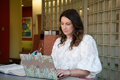 student on a computer