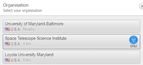 Eduroam Select your organization