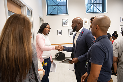 Two people shaking hands