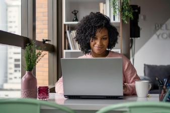 Woman at a computer