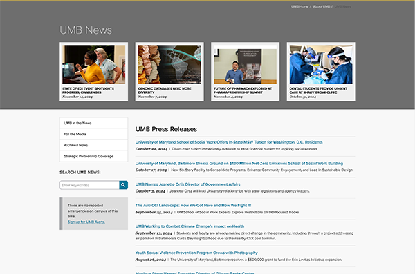 Screenshot of News Homepage