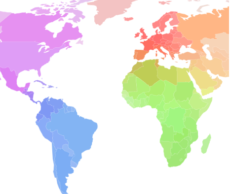 Watercolor image of the world map