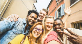 Group of students posing for a selfie