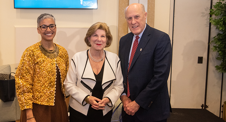 Dean Renée McDonald Hutchins, JD, Nina Totenberg, and President Bruce E. Jarrell, MD, FACS