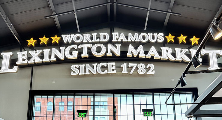 The Lexington Market's light-up sign