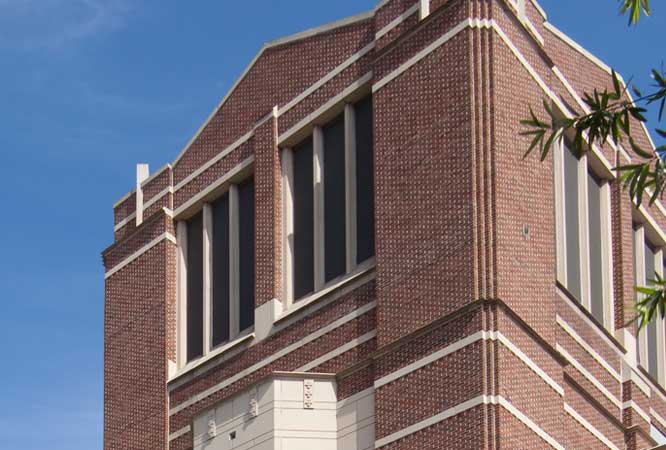 Image of the top exterior of the Thurgood Marshall Law Library