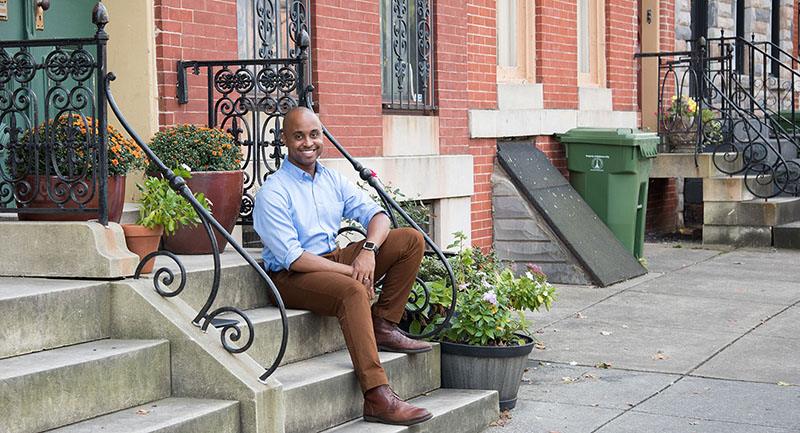 Bill Joyner sitting on his porch