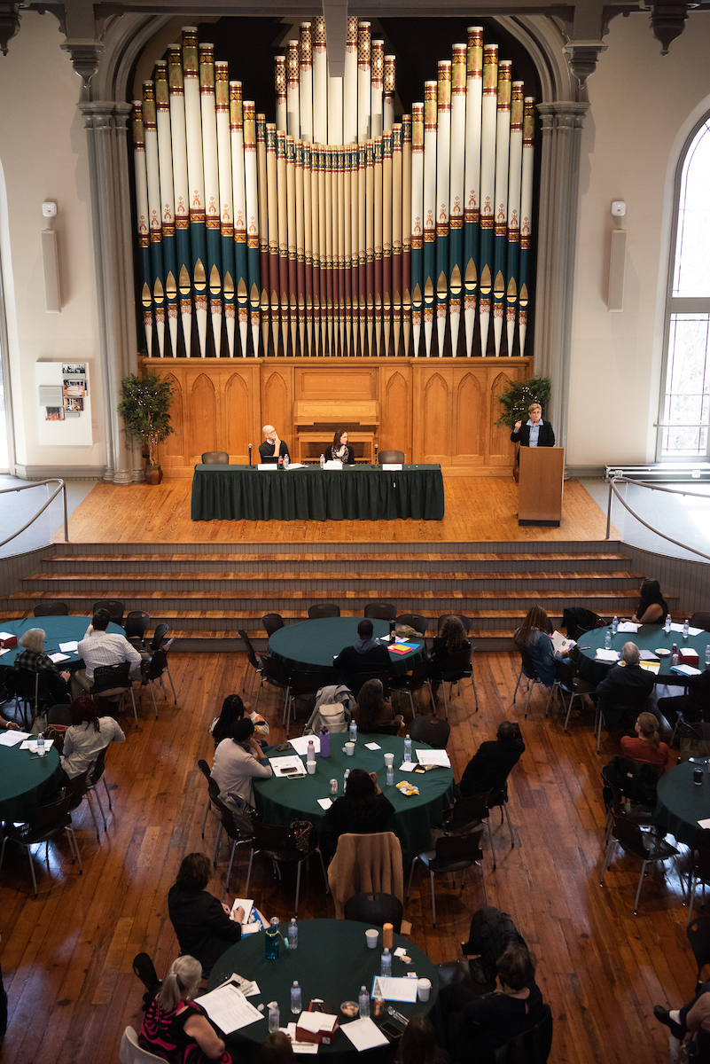 The Daniel Thursz Social Justice Lecture Series event was held March 16 at Westminster Hall (above) and the School of Social Work Auditorium.