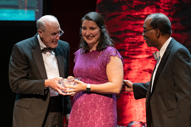 Student of the Year Emily M. Smith receives her award.