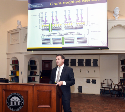 Robert K. “Bob” Ernst, PhD, professor and vice chair, Department of Microbial Pathogenesis at the University of Maryland School of Dentistry, presented 