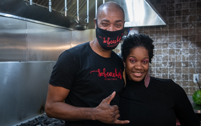 Leo and Chanel Fleurimond, the owners of SoBeachy Haitian Cuisine.