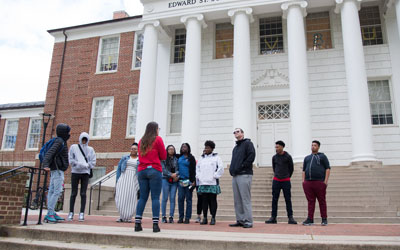 The UMB CURE Scholars visit and tour the University of Maryland College Park campus.