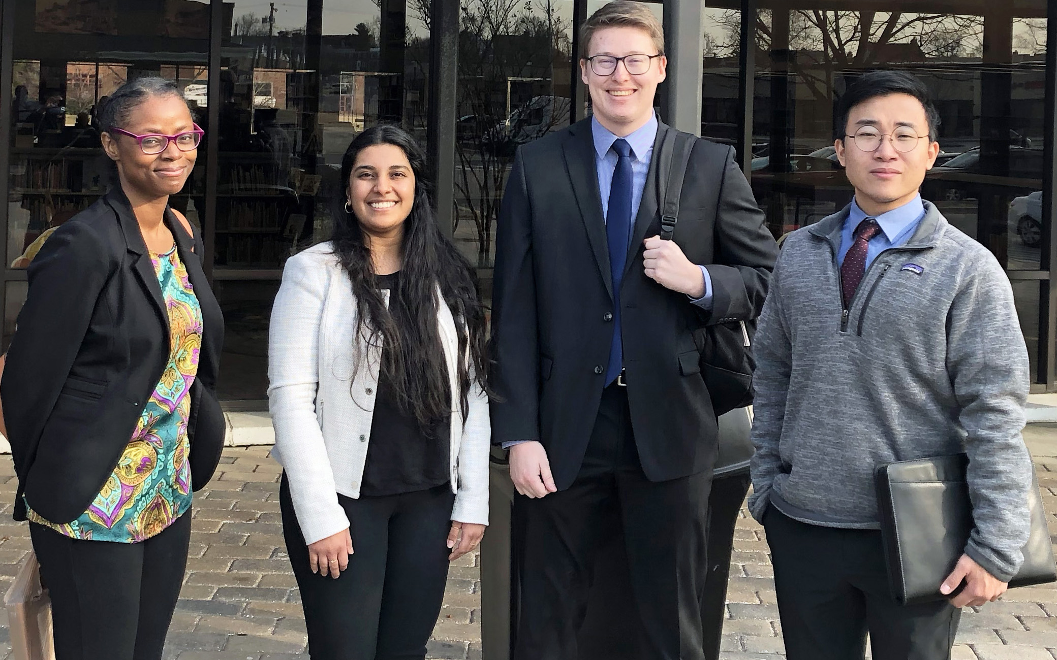 Maryland Carey Law Low Income Tax Clinic students at the North Point Branch of the Baltimore County Public Library. 