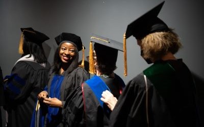 Students during the 2024 Graduate School Hooding Ceremony