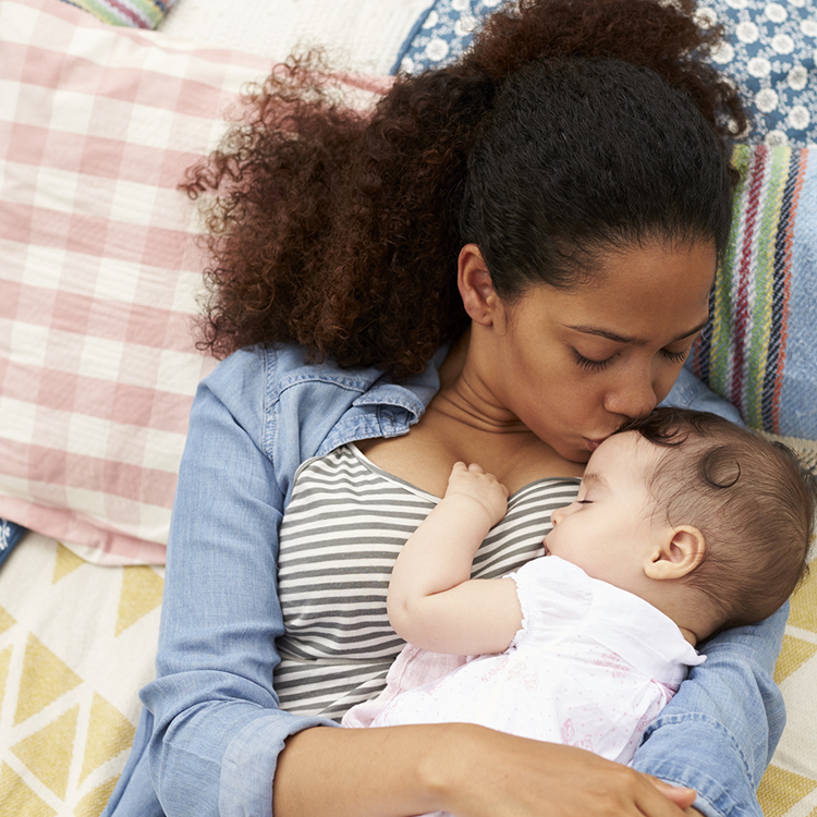 baby with mother