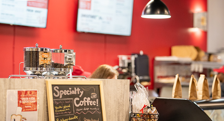 Interior of yes chef with a coffee station