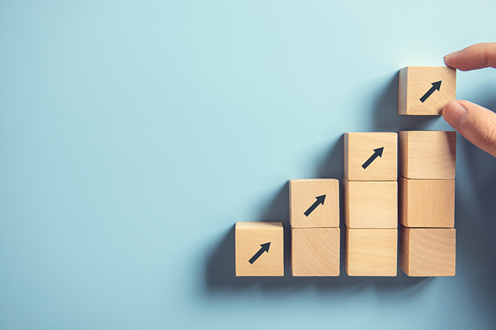 Building blocks being stacked