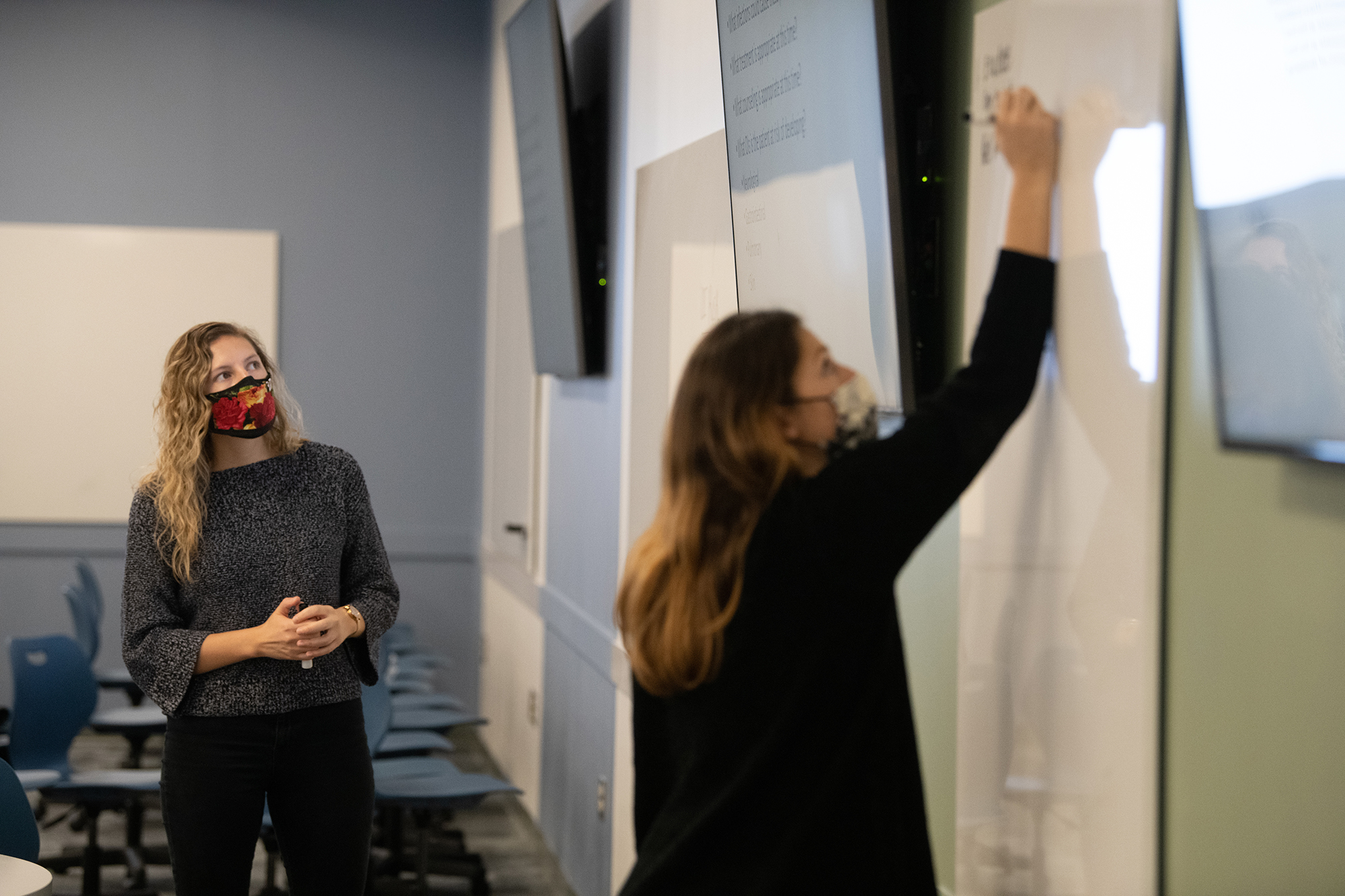 A professor and student in the classroom